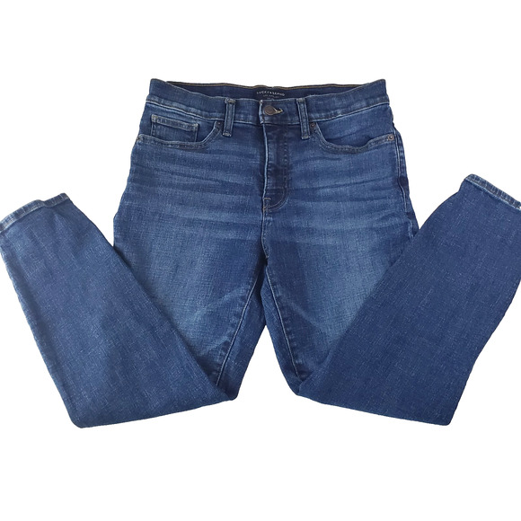 Lucky Brand Jeans Mid Rise Crop Ava Medium Wash Stretch Denim Women's 10/30 LOGO - Picture 1 of 12